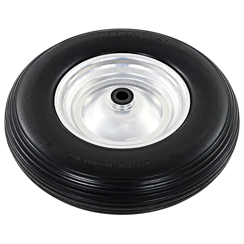 vidaXL Roată de roabă cu osie, 4.00-8, PU solid, 390 mm