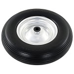 vidaXL Roată de roabă cu osie, 4.00-8, PU solid, 390 mm vidaXL Roată de roabă cu osie, 4.00-8, PU solid, 390 mm