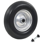 vidaXL Roată de roabă cu osie, 4.00-8, PU solid, 390 mm vidaXL Roată de roabă cu osie, 4.00-8, PU solid, 390 mm
