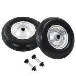 vidaXL Roți de roabă cu osie, 2 buc, 4.00-8, PU solid, 390 mm vidaXL Roți de roabă cu osie, 2 buc, 4.00-8, PU solid, 390 mm