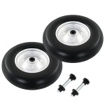 vidaXL Roți de roabă cu osie, 2 buc, 4.00-8, PU solid, 390 mm vidaXL Roți de roabă cu osie, 2 buc, 4.00-8, PU solid, 390 mm