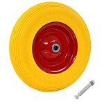 vidaXL Roată de roabă cu osie, 4.00-8, PU solid, 390 mm vidaXL Roată de roabă cu osie, 4.00-8, PU solid, 390 mm