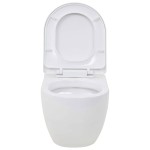 vidaXL Toaletă cu montare pe perete, ceramică, alb vidaXL Toaletă cu montare pe perete, ceramică, alb