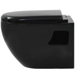 vidaXL Vas de toaletă cu montare pe perete, ceramică, negru vidaXL Vas de toaletă cu montare pe perete, ceramică, negru