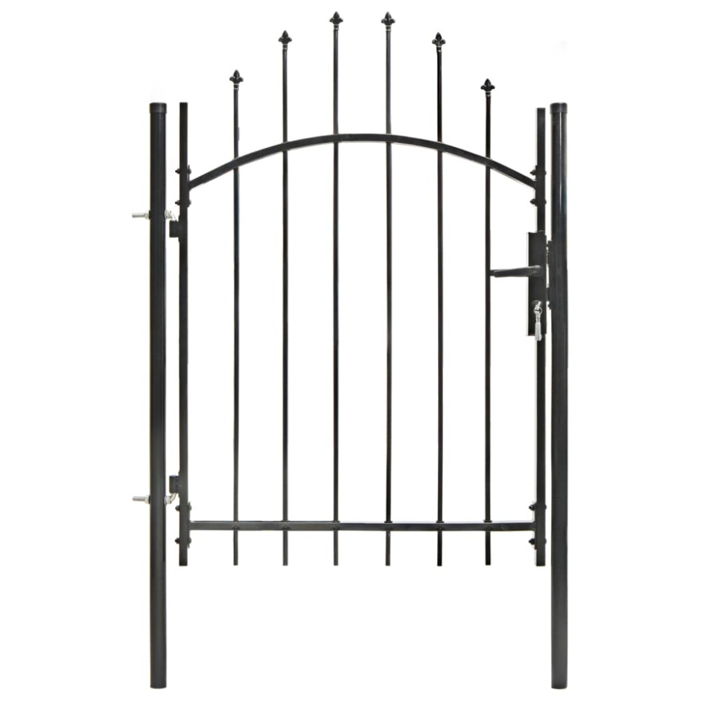 vidaXL Poartă de grădină, negru, 1 x 1,5 m, oțel