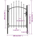 vidaXL Poartă de grădină, negru, 1 x 1,5 m, oțel vidaXL Poartă de grădină, negru, 1 x 1,5 m, oțel