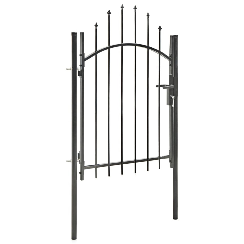 vidaXL Poartă de grădină, negru, 1 x 1,75 m, oțel
