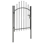 vidaXL Poartă de grădină, negru, 1 x 1,75 m, oțel