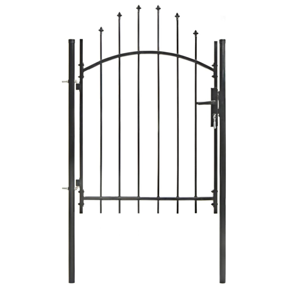 vidaXL Poartă de grădină, negru, 1 x 1,75 m, oțel