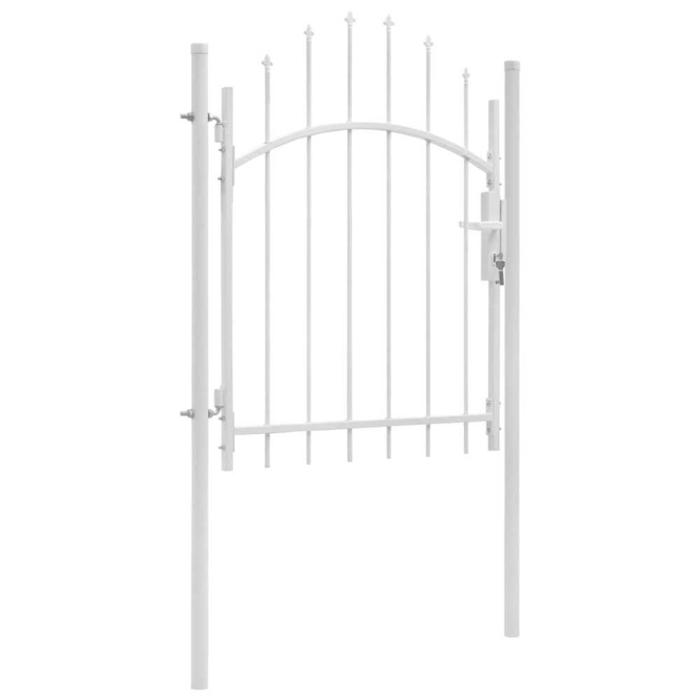 vidaXL Poartă de grădină, alb, 1 x 1,75 m, oțel