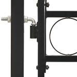 vidaXL Poartă de gard dublă cu arcadă, negru, 400 x 150 cm, oțel vidaXL Poartă de gard dublă cu arcadă, negru, 400 x 150 cm, oțel