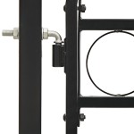 vidaXL Poartă de gard dublă cu arcadă, negru, 400 x 175 cm, oțel vidaXL Poartă de gard dublă cu arcadă, negru, 400 x 175 cm, oțel