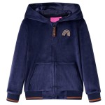 Jachetă cu glugă pentru copii, bleumarin, 104 Jachetă cu glugă pentru copii, bleumarin, 104