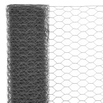 vidaXL Plasă de sârmă găini, gri, 25 x 0,5 m, oțel cu înveliș PVC