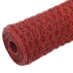vidaXL Plasă de sârmă găini, roșu, 25 x 0,75 m, oțel cu înveliș PVC vidaXL Plasă de sârmă găini, roșu, 25 x 0,75 m, oțel cu înveliș PVC
