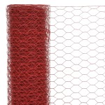 vidaXL Plasă de sârmă găini, roșu, 25 x 0,75 m, oțel cu înveliș PVC vidaXL Plasă de sârmă găini, roșu, 25 x 0,75 m, oțel cu înveliș PVC