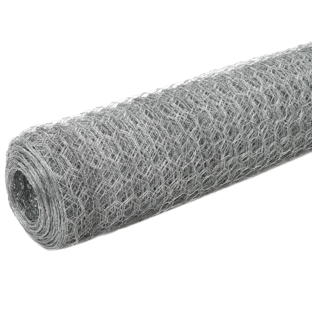 vidaXL Plasă de sârmă găini, argintiu, 25 x 1,5 m, oțel galvanizat