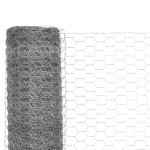 vidaXL Plasă de sârmă găini, argintiu, 25 x 1,2 m, oțel galvanizat