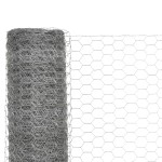 vidaXL Plasă de sârmă găini, argintiu, 25 x 1,5 m, oțel galvanizat