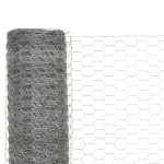 vidaXL Plasă de sârmă găini, argintiu, 25 x 1,2 m, oțel galvanizat
