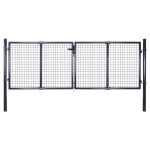 vidaXL Poartă din plasă de grădină, gri, 289x100 cm, oțel galvanizat vidaXL Poartă din plasă de grădină, gri, 289x100 cm, oțel galvanizat