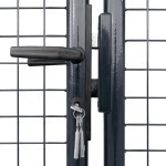 vidaXL Poartă din plasă de grădină, gri, 289x100 cm, oțel galvanizat vidaXL Poartă din plasă de grădină, gri, 289x100 cm, oțel galvanizat