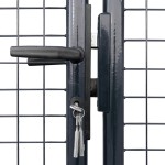 vidaXL Poartă din plasă de grădină, gri, 289x150 cm, oțel galvanizat