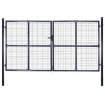 vidaXL Poartă din plasă de grădină, gri, 289x175 cm, oțel galvanizat