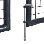 vidaXL Poartă din plasă de grădină, gri, 289x175 cm, oțel galvanizat