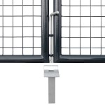 vidaXL Poartă din plasă de grădină, gri, 289x175 cm, oțel galvanizat