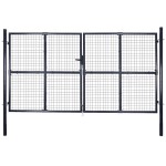vidaXL Poartă din plasă de grădină, gri, 289x200 cm, oțel galvanizat