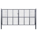 vidaXL Poartă din plasă grădină, oțel galvanizat, 400 x 175 cm, gri
