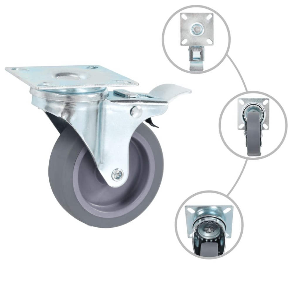 vidaXL Roți pivotante cu frâne duble, 4 buc., 75 mm
