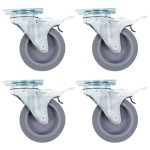 vidaXL Roți pivotante cu frâne duble, 4 buc., 75 mm vidaXL Roți pivotante cu frâne duble, 4 buc., 75 mm