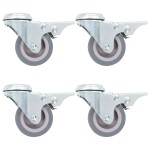 vidaXL Roți pivotante cu gaură șurub, frâne duble, 4 buc., 50 mm vidaXL Roți pivotante cu gaură șurub, frâne duble, 4 buc., 50 mm