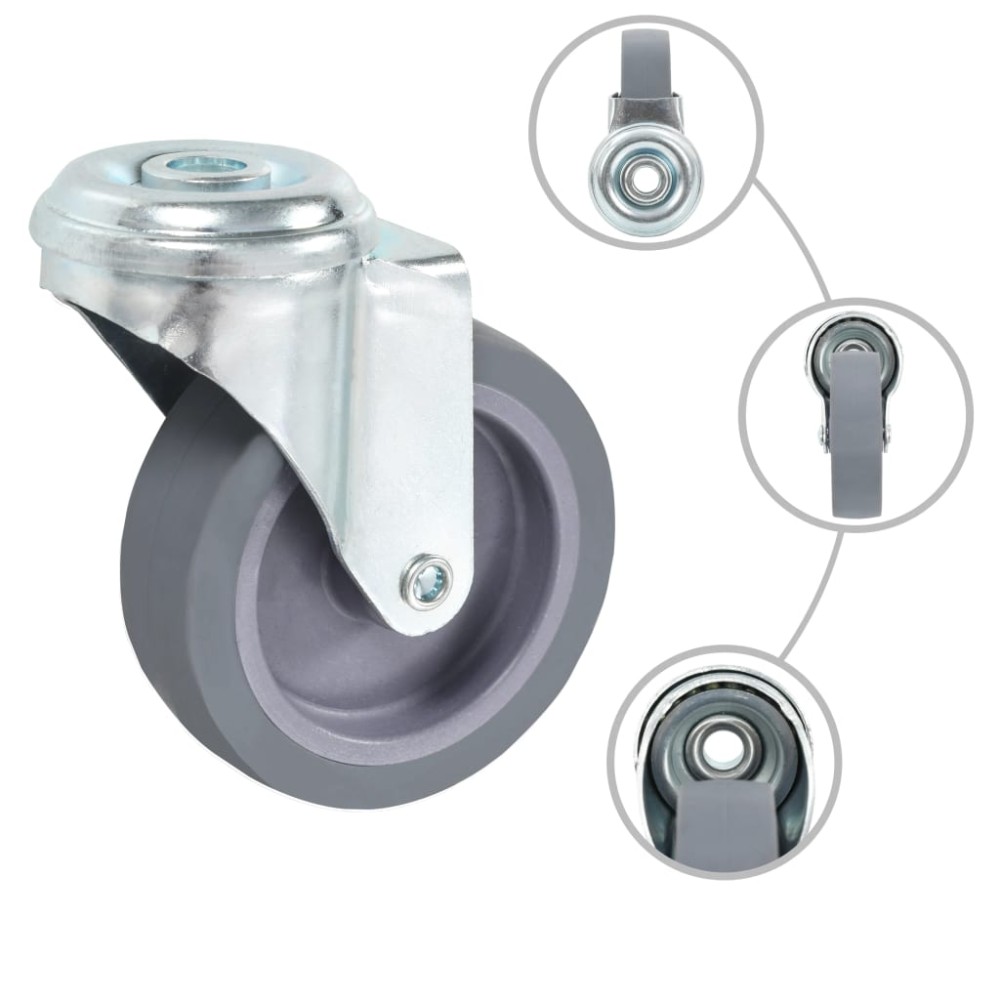 vidaXL Roți pivotante cu gaură pentru șurub, 4 buc., 75 mm