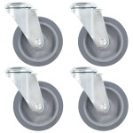 vidaXL Roți pivotante cu gaură pentru șurub, 4 buc., 100 mm vidaXL Roți pivotante cu gaură pentru șurub, 4 buc., 100 mm