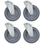 vidaXL Roți pivotante cu gaură pentru șurub, 4 buc., 125 mm vidaXL Roți pivotante cu gaură pentru șurub, 4 buc., 125 mm