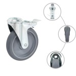 vidaXL Roți pivotante cu gaură șurub, frâne duble, 4 buc., 125 mm