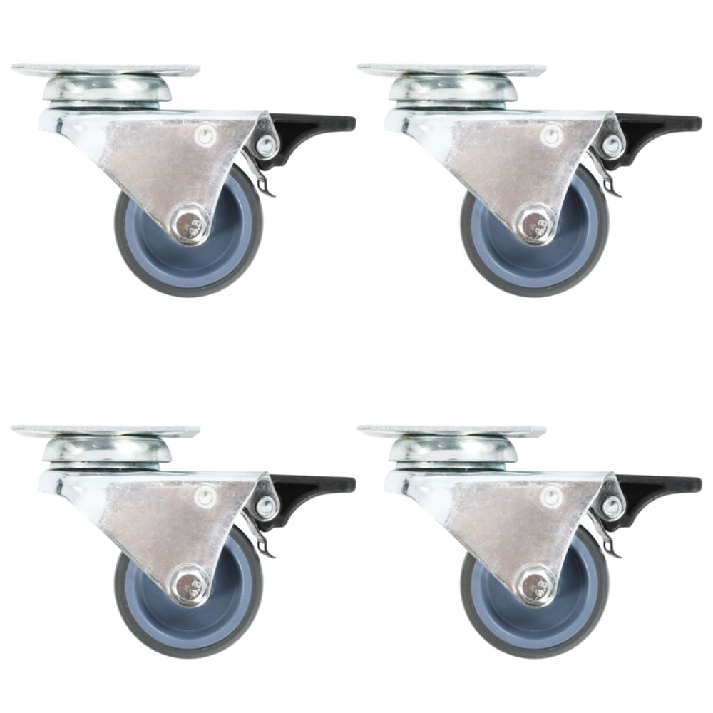 vidaXL Roți pivotante duble cu frâne duble, 4 buc., 50 mm