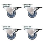 vidaXL Roți pivotante duble cu frâne duble, 4 buc., 50 mm vidaXL Roți pivotante duble cu frâne duble, 4 buc., 50 mm