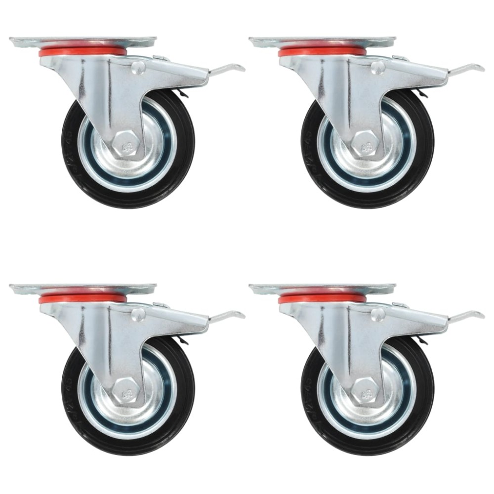 vidaXL Roți pivotante cu frâne duble, 4 buc., 75 mm