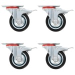 vidaXL Roți pivotante cu frâne duble, 4 buc., 75 mm vidaXL Roți pivotante cu frâne duble, 4 buc., 75 mm