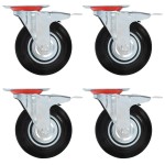vidaXL Roți pivotante cu frâne duble, 4 buc., 125 mm vidaXL Roți pivotante cu frâne duble, 4 buc., 125 mm