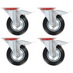 vidaXL Roți pivotante cu frâne duble, 4 buc., 160 mm vidaXL Roți pivotante cu frâne duble, 4 buc., 160 mm