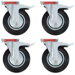 vidaXL Roți pivotante cu frâne duble, 4 buc., 200 mm