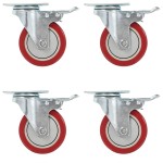 vidaXL Roți pivotante cu frâne duble, 4 buc., 100 mm vidaXL Roți pivotante cu frâne duble, 4 buc., 100 mm