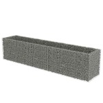 vidaXL Strat înălțat gabion, 450 x 90 x 100 cm, oțel galvanizat
