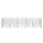 vidaXL Strat înălțat gabion, 450 x 90 x 100 cm, oțel galvanizat