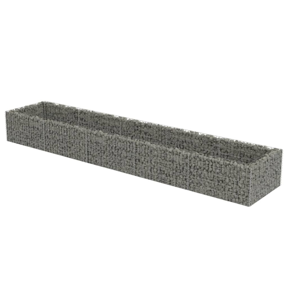 vidaXL Strat înălțat gabion, 450 x 90 x 50 cm, oțel galvanizat